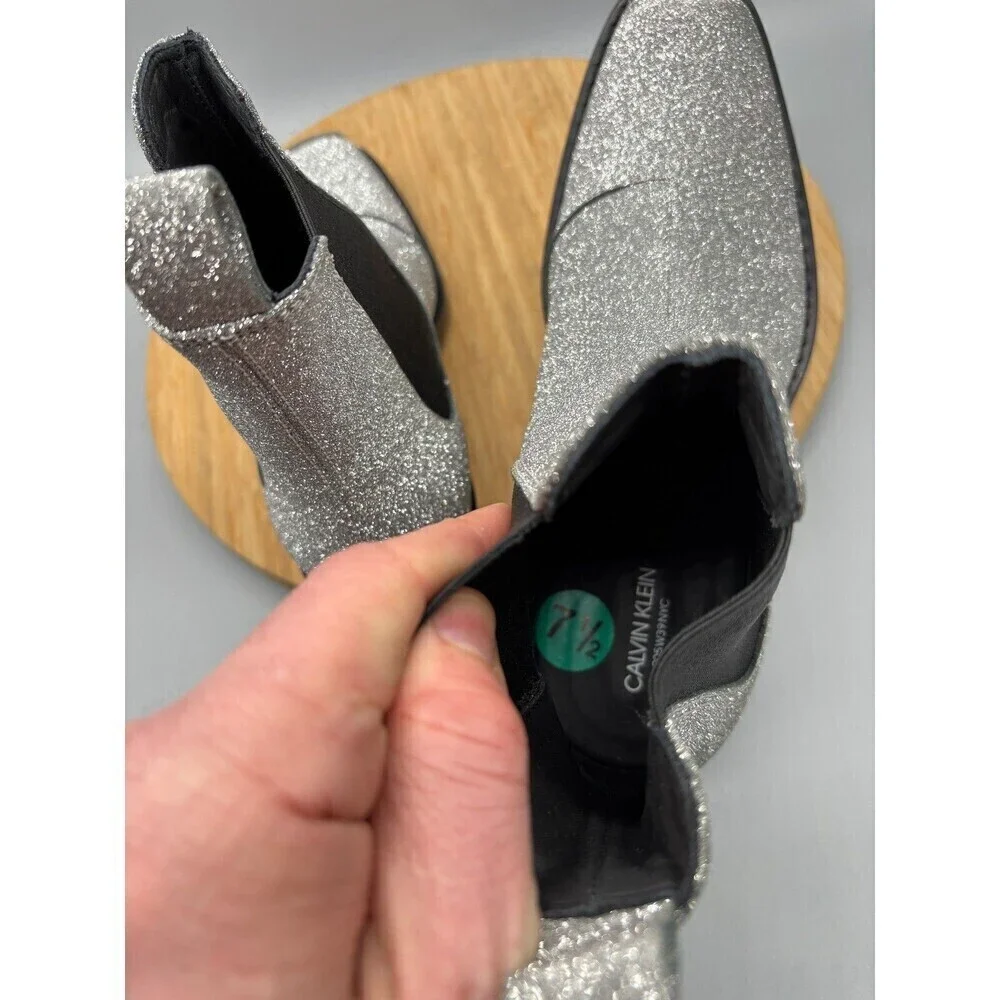 Calvin Klein X Raf Simons Silver Western Boots 205W39NYC Womens 7.5 / EU 37.5